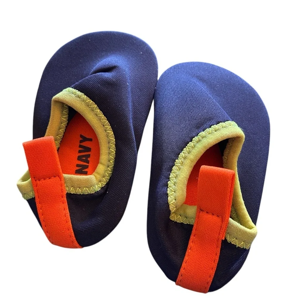 Old Navy Baby Walker Shoes in Blue and Orange with Adjustable Straps